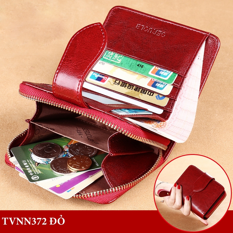 Ví Nữ Mini Da Bò Cao Cấp Chống Đánh Cắp Thông Tin Thẻ TVNN372