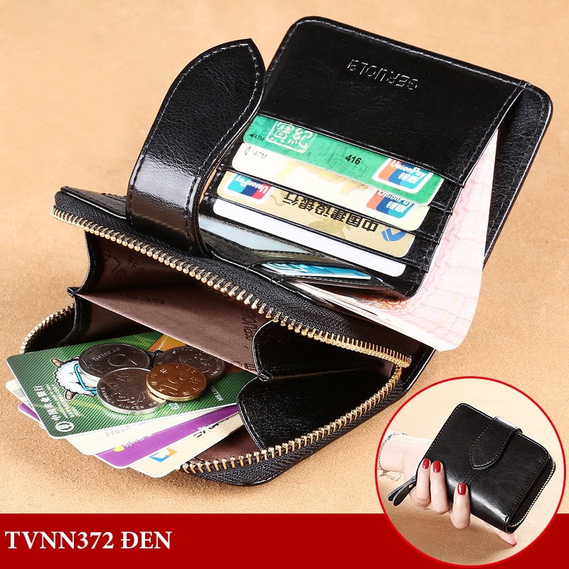 Ví Nữ Mini Da Bò Cao Cấp Chống Đánh Cắp Thông Tin Thẻ TVNN372