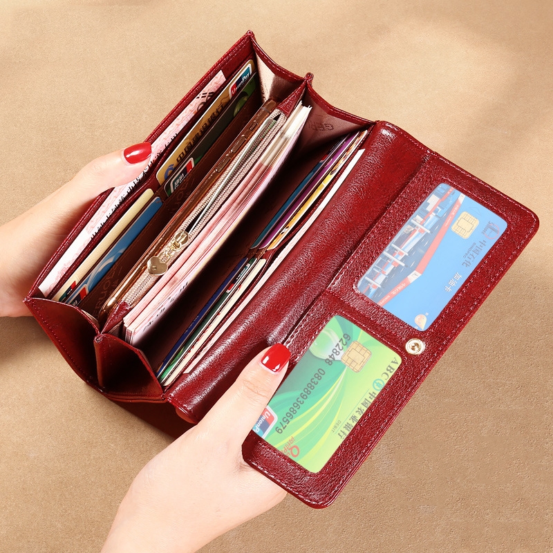 Ví Nữ Dài Da Bò Cao Cấp Chống Đánh Cắp Thông Tin Thẻ TVNN373