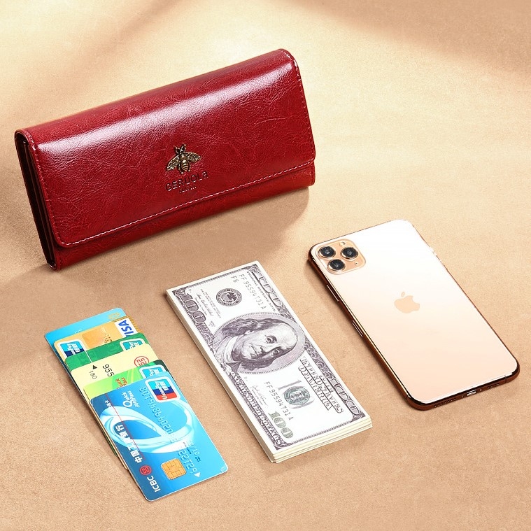 Ví Nữ Dài Da Bò Cao Cấp Chống Đánh Cắp Thông Tin Thẻ TVNN373