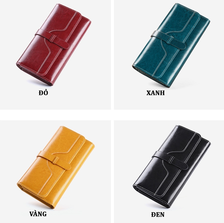 Ví Nữ Dài Da Bò Cao Cấp Chống Đánh Cắp Thông Tin Thẻ TVNN374