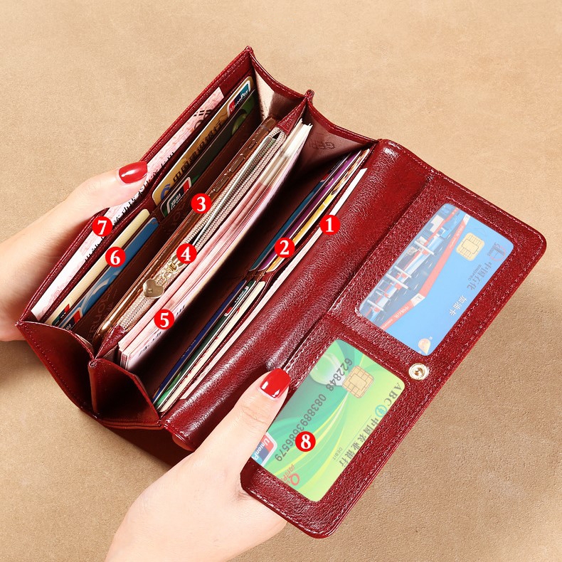 Ví Nữ Dài Da Bò Cao Cấp Chống Đánh Cắp Thông Tin Thẻ TVNN376