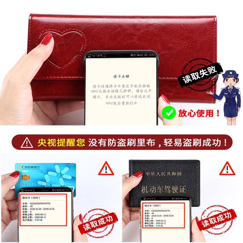 Ví Nữ Dài Da Bò Cao Cấp Chống Đánh Cắp Thông Tin Thẻ TVNN376