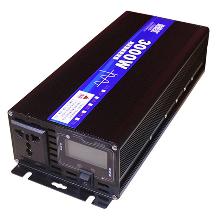 Bộ đổi nguồn kích điện 3000W Inverter sin chuẩn 12V lên 220V Đồng hồ hiển thị thông số