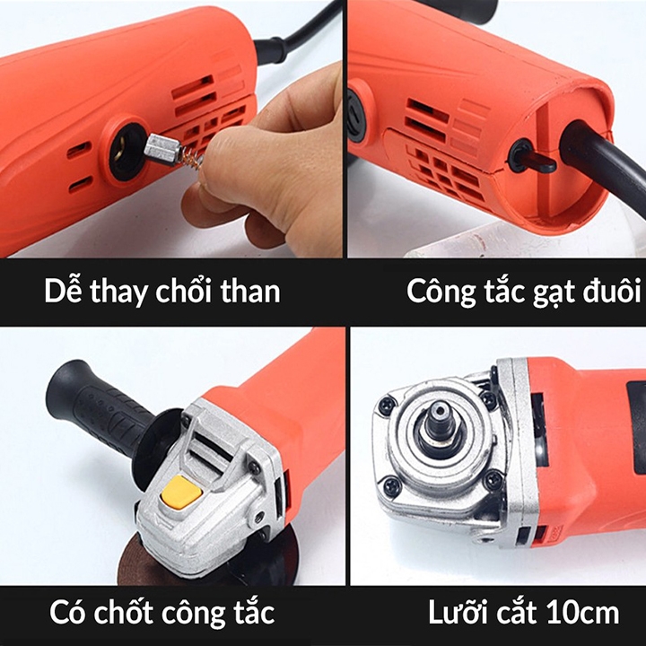 Máy mài góc, máy cắt cầm tay công suất 860W lõi đồng siêu bền bỉ