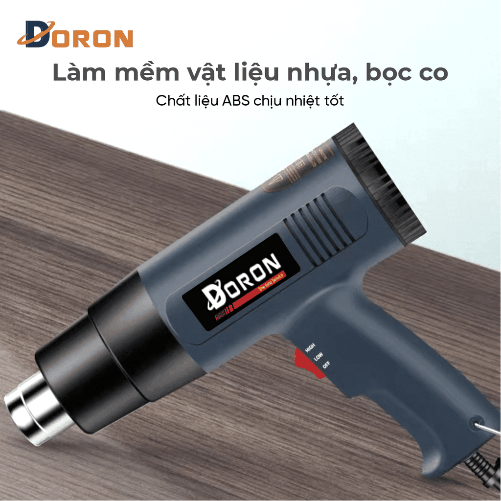 Máy khò nhiệt DORON 2500W đa năng bọc giỏ quà, dán decal, đóng seal
