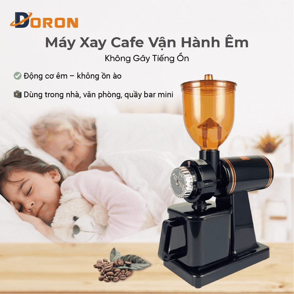 Máy xay cà phê hạt DORON_173,  nghiền cafe 8 cấp độ siêu mịn