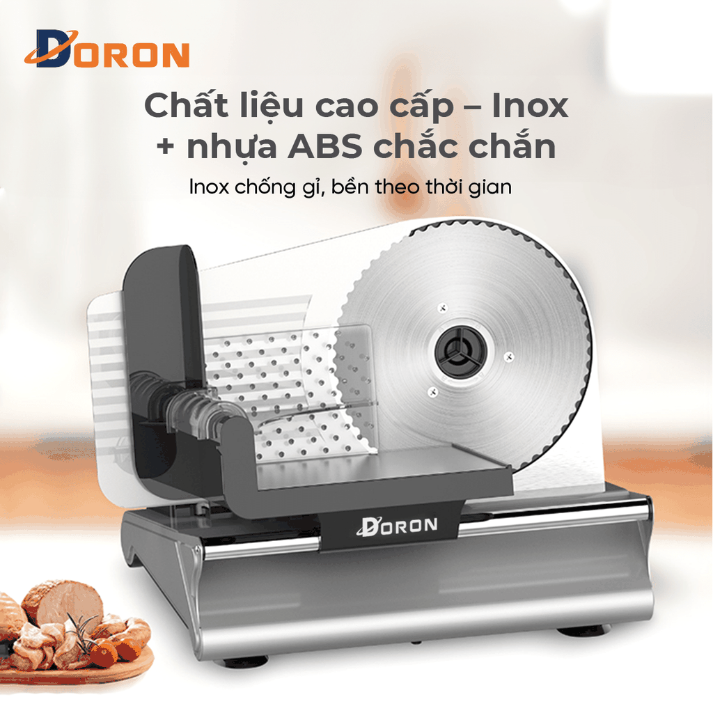 Máy cắt thịt đông lạnh DORON_174, 500W chuyên cắt thịt bò, heo, bánh mì, củ quả