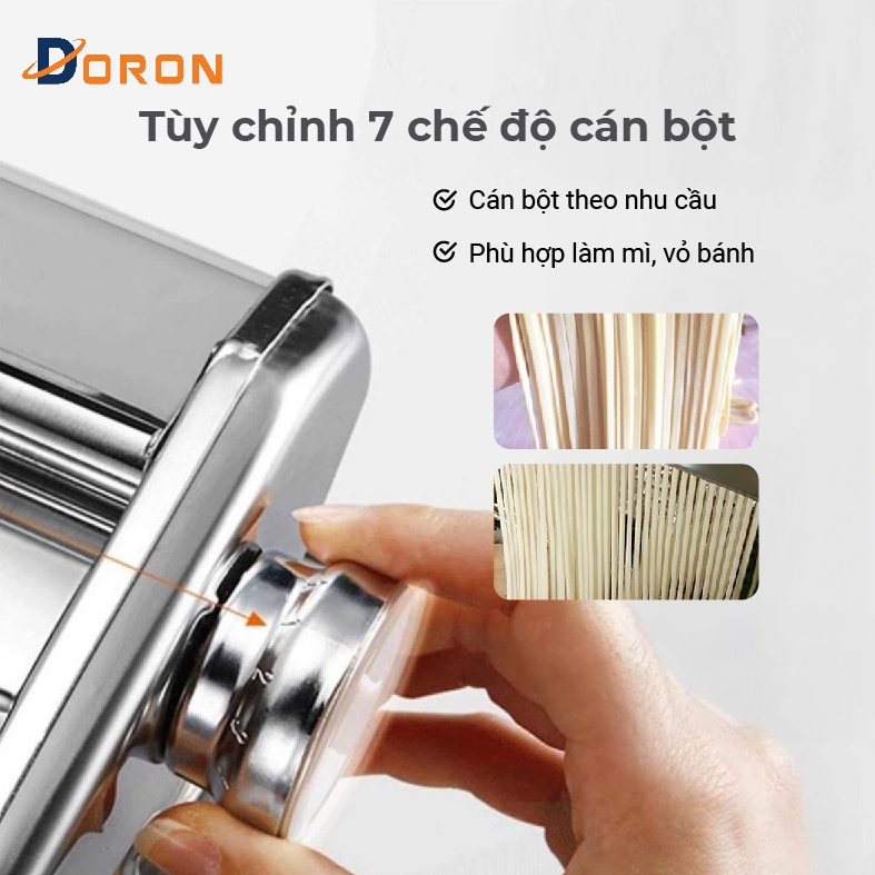 Máy cắt mì sợi, máy cán mỏng bột 2 lưỡi dao có điều chỉnh dày mỏng 5 cấp độ thuận tiện