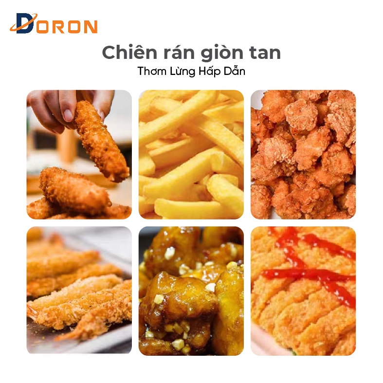 Rổ chiên nhúng điện, vợt chiên DORON chất liệu inox dày dặn chắc chắn