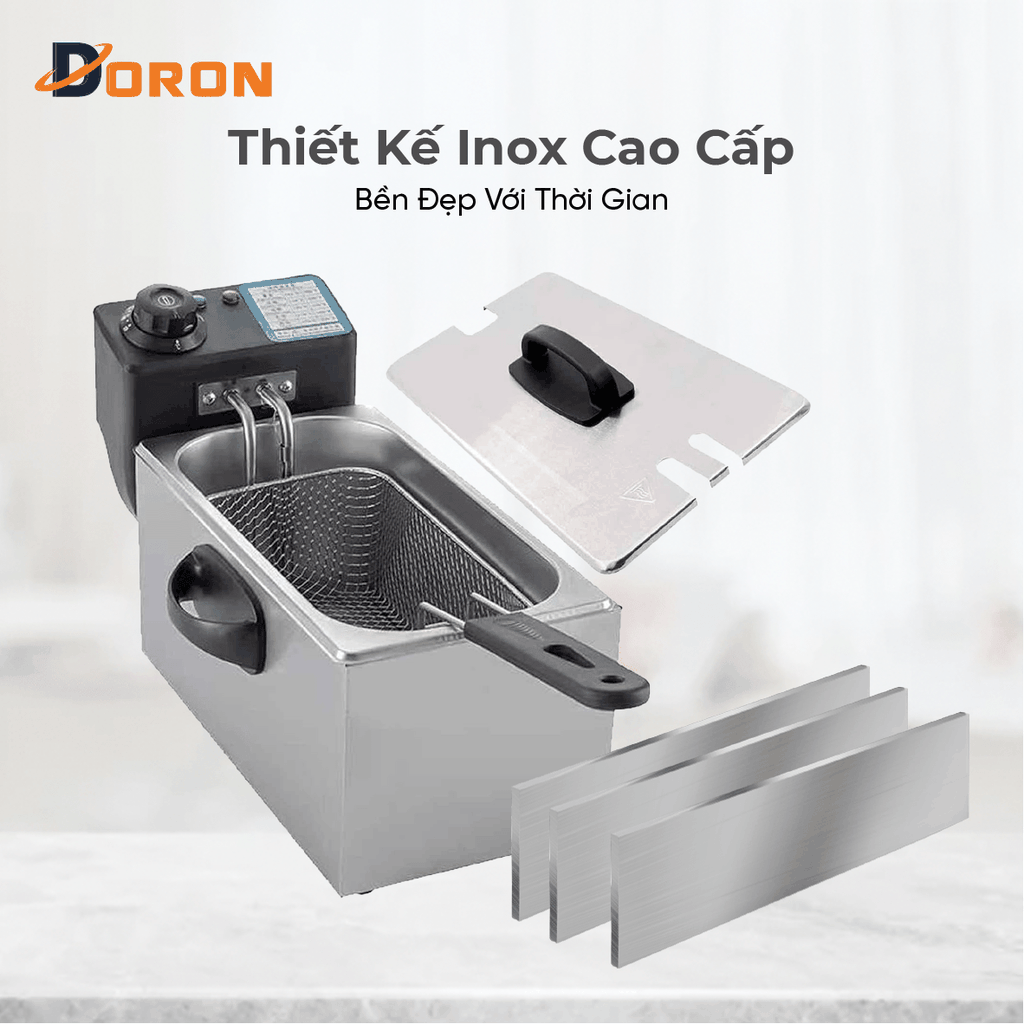 Bếp chiên nhúng điện 4L đơn DORON 2000W nhiệt độ cao, sôi cực nhanh