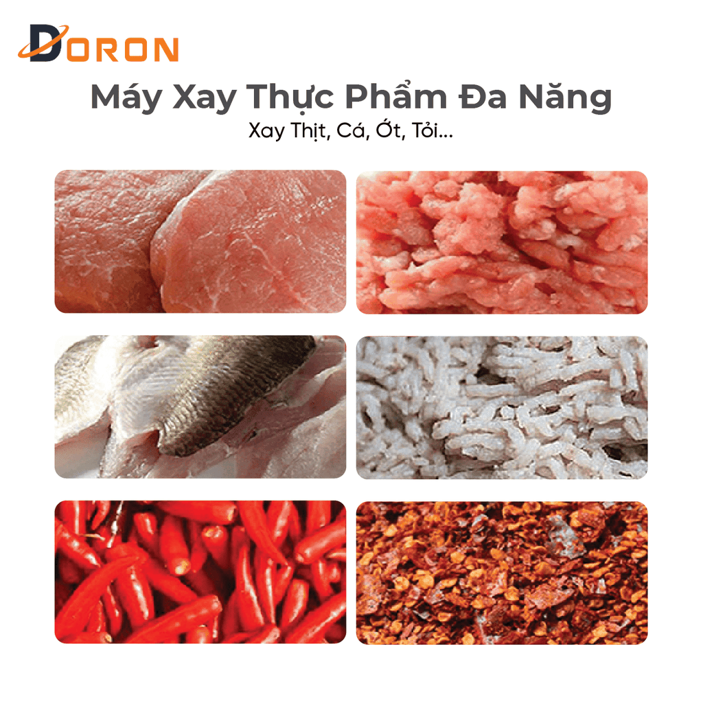 Máy đùn thịt công nghiệp DORON_172, 850W xay thịt đa năng nhồi xúc xích, lạp xưởng