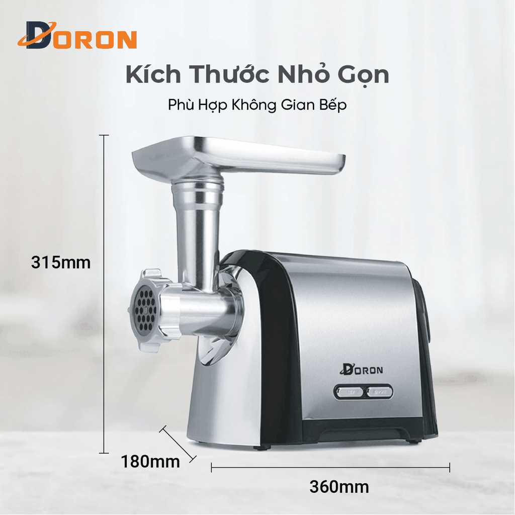 Máy đùn thịt DORON_171, 3200W xay thịt đa năng nhồi xúc xích, lạp xưởng