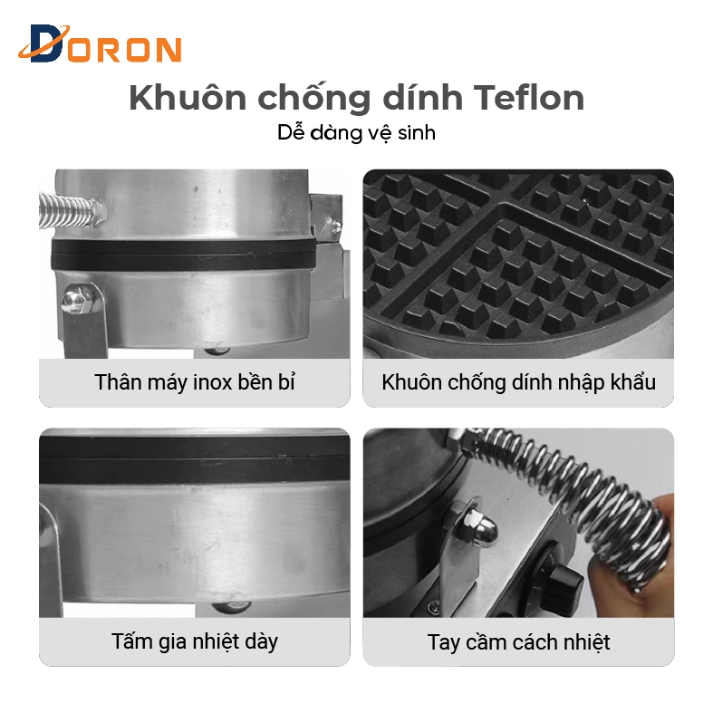 Máy làm bánh bông lan công nghiệp DORON_133 , 200W kiểm soát nhiệt độ chính xác, bánh thơm ngon