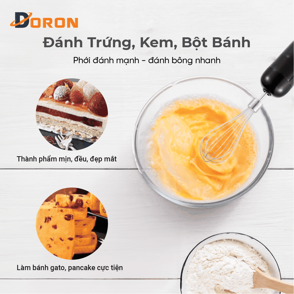 Máy xay sinh tố cầm tay đa năng 4in1 DORON_170 1000W công suất cao, hoạt động êm ái