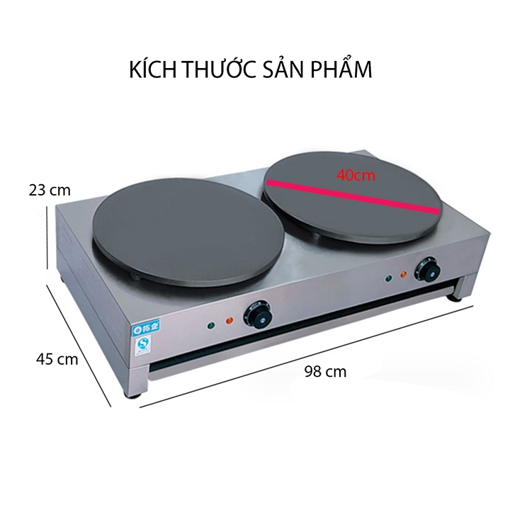 Máy làm bánh kếp thái khuôn đôi, máy làm bánh crepe công nghiệp dùng điện