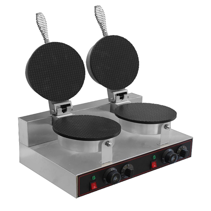 Máy làm bánh ốc quế công nghiệp đôi 2400W kiểm soát nhiệt độ chính xác, bánh thơm ngon