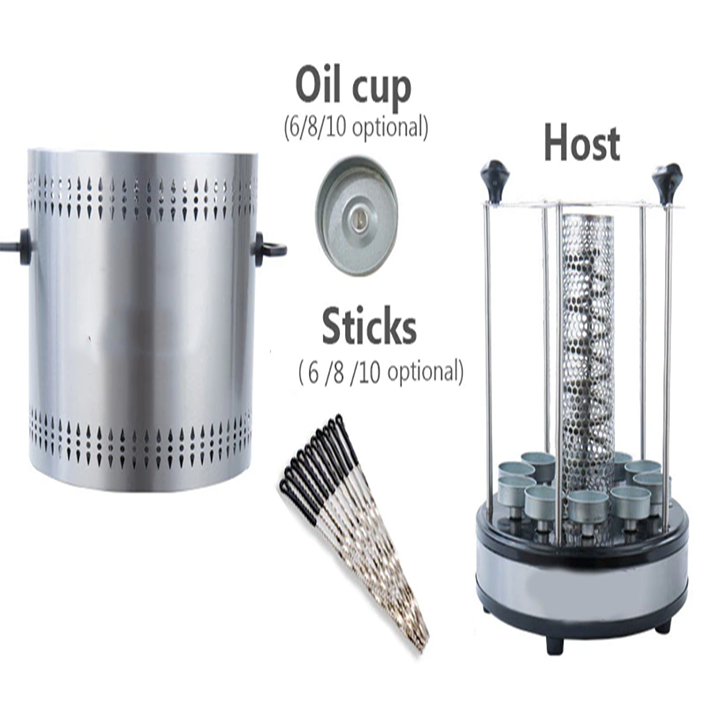 Lò nướng thịt xiên, bếp nướng hải sản SOKANY 2800W quay tự động 360 độ, thịt chín đều
