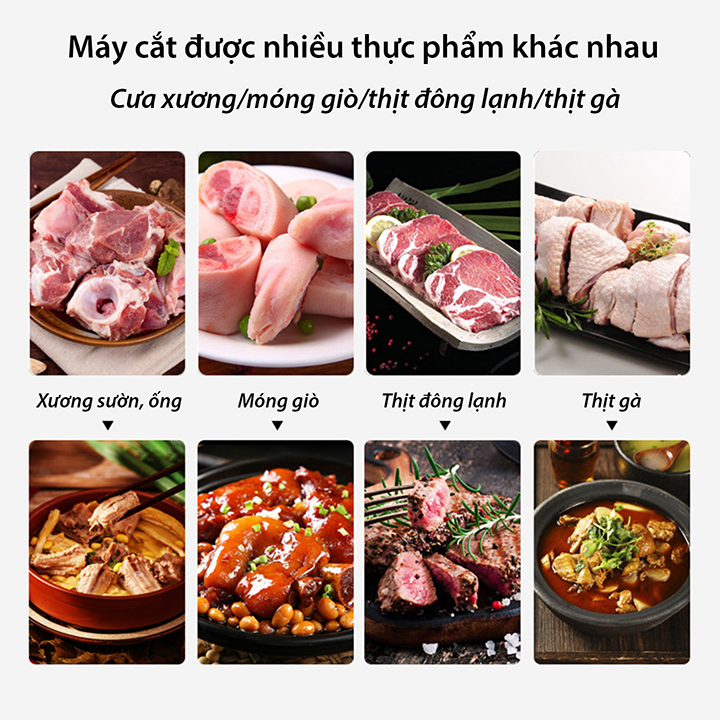 Máy cưa xương, thịt, cá đông lạnh công suất cao 650W chất liệu inox