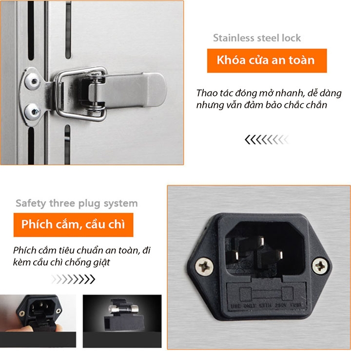 Máy sấy hoa quả, thực phẩm đa năng 18 khay inox sấy 360 độ