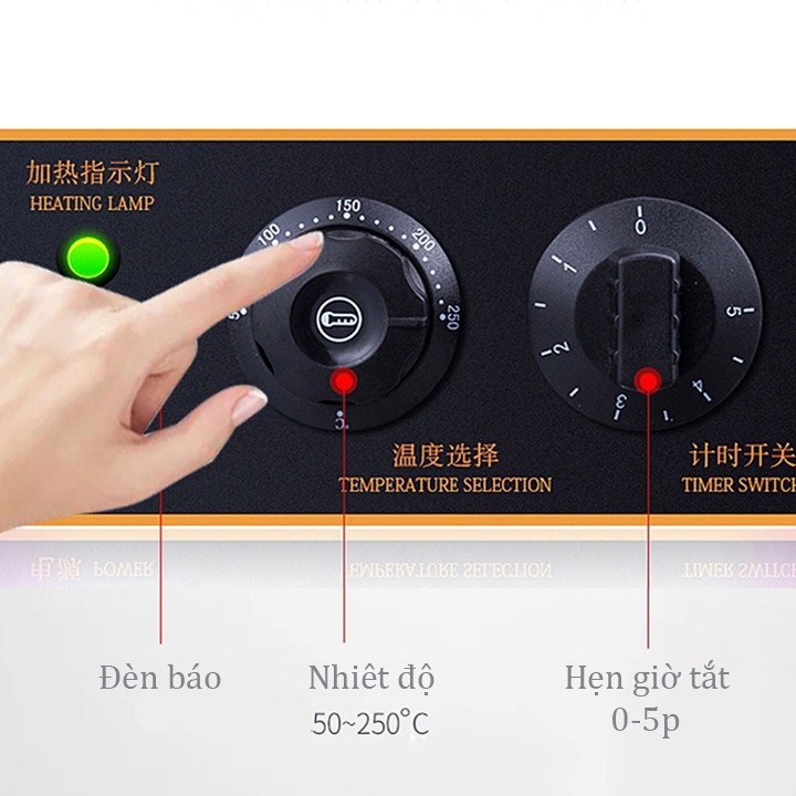 Máy làm bánh kẹp tàn ong, nướng bánh waffle công nghiệp đôi làm nóng nhanh