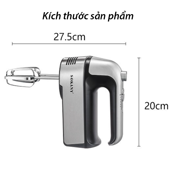 Máy đánh trứng, trộn bột SOKANY 800W kiểu dáng sang trọng, hoạt động êm ái