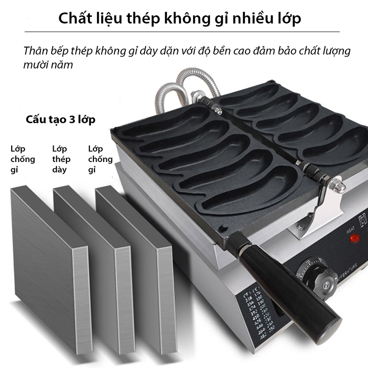 Máy làm bánh hình quả chuối vàng phomai mặt cười hot trend