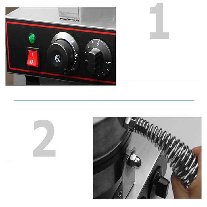 Máy làm bánh waffle đôi, nướng bánh kẹp tổ ong 2400W điều chỉnh 50 - 250 độ, làm nóng nhanh