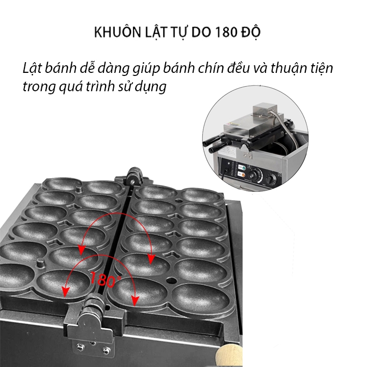 Máy nướng bánh quả trứng 12 quả 2000W điều chỉnh 50 - 300 độ, hẹn giờ chính xác