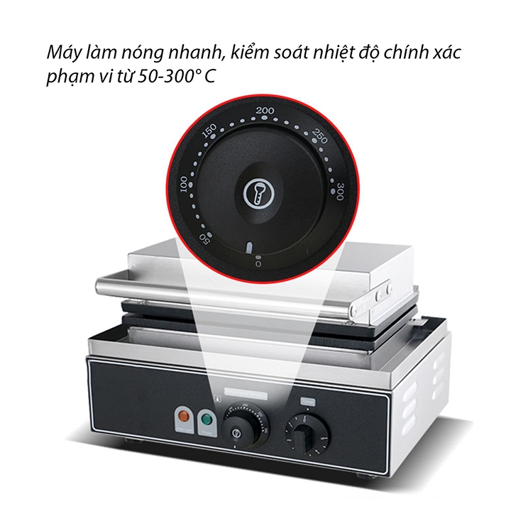 Máy nướng xúc xích, máy làm bánh xúc xích 1650W điều chỉnh 50 - 300 độ, hẹn giờ chính xác