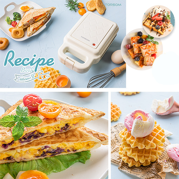 Máy làm bánh đa năng TORSOM TS-2168 600W 4 khuôn waffle/cá/donut/sandwich