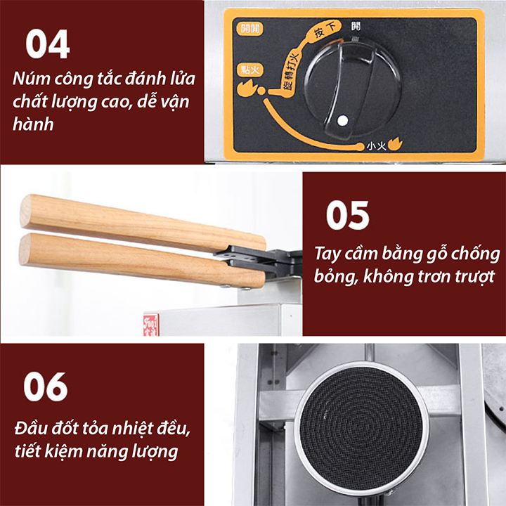 Máy làm bánh trứng gà non công nghiệp sử dụng gas