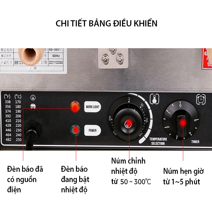 Máy làm bánh xiên hồ lô nhân phô mai dùng điện (6 xiên hồ lô 3 viên)