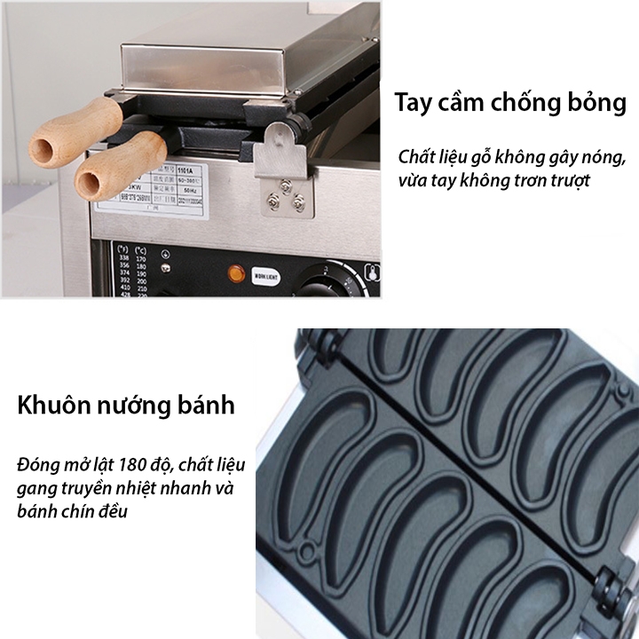 Máy làm bánh hình quả chuối vàng phomai mặt cười hot trend