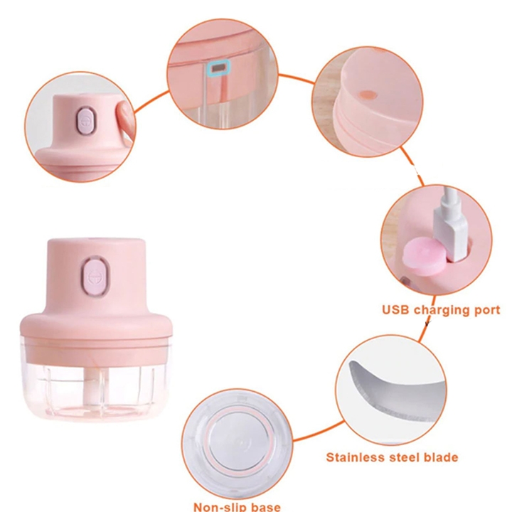 Máy xay tỏi ớt mini cầm tay sạc pin 45W 250ml tiện lợi