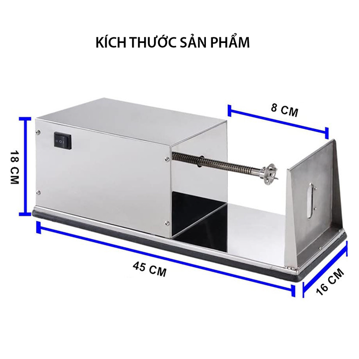 Máy gọt khoai tây lốc xoáy, cắt củ hình lốc xoáy chạy điện