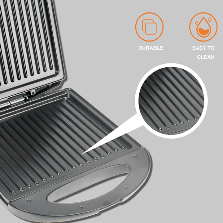 Máy kẹp nướng bánh mỳ đôi HAEGER RAF 1400W gia nhiệt kép 2 mặt, làm nóng nhanh