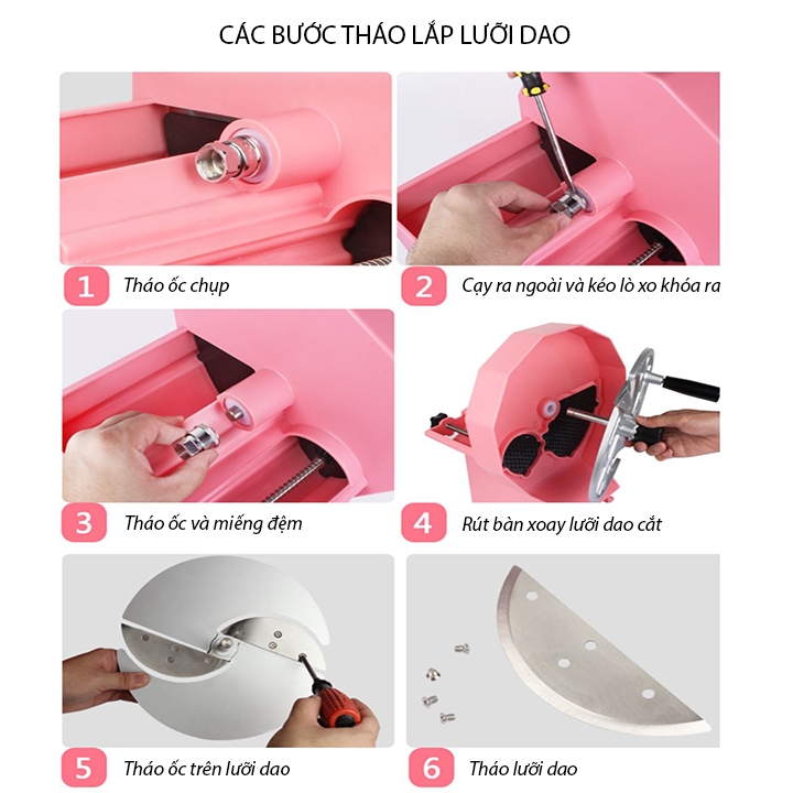 Cắt lát trái cây, rau củ quả đa năng có chỉnh độ dày mỏng 0,8-12mm