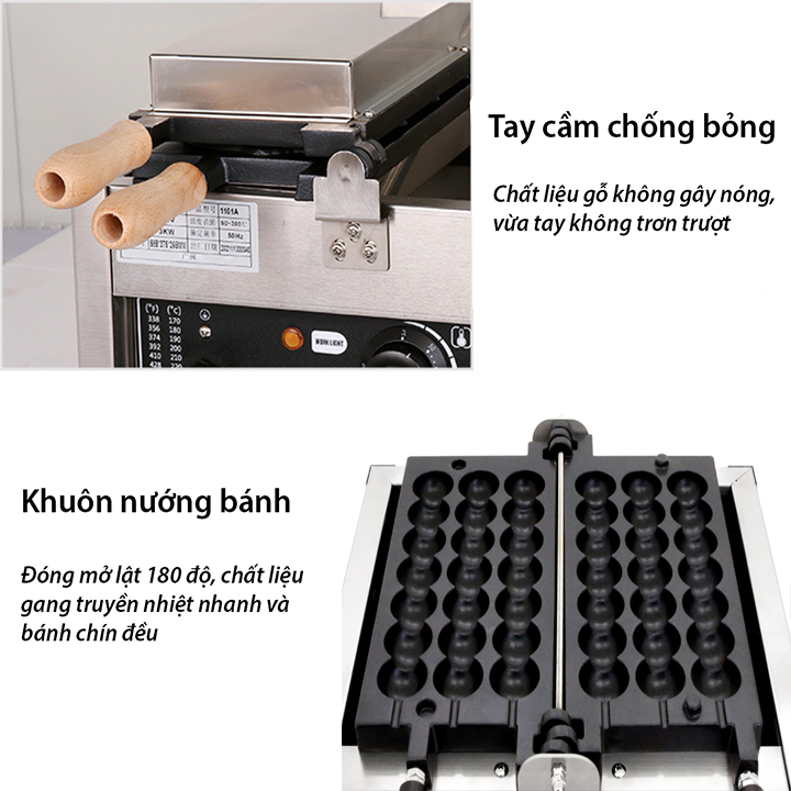 Máy làm bánh xiên hồ lô thơm ngon hot trend dùng điện (3 xiên dài)