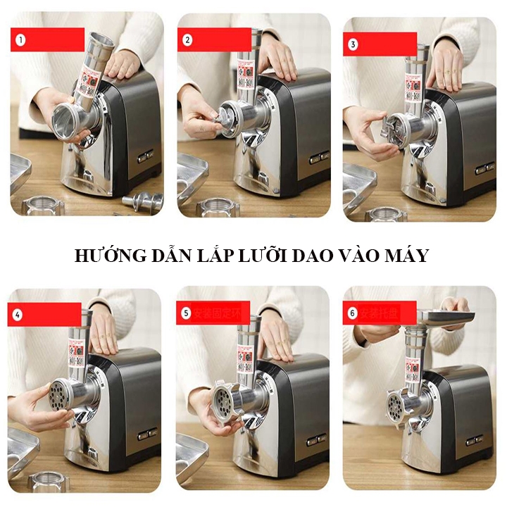 Máy đùn thịt công nghiệp SOKANY 3200W xay thịt đa năng nhồi xúc xích, lạp xưởng
