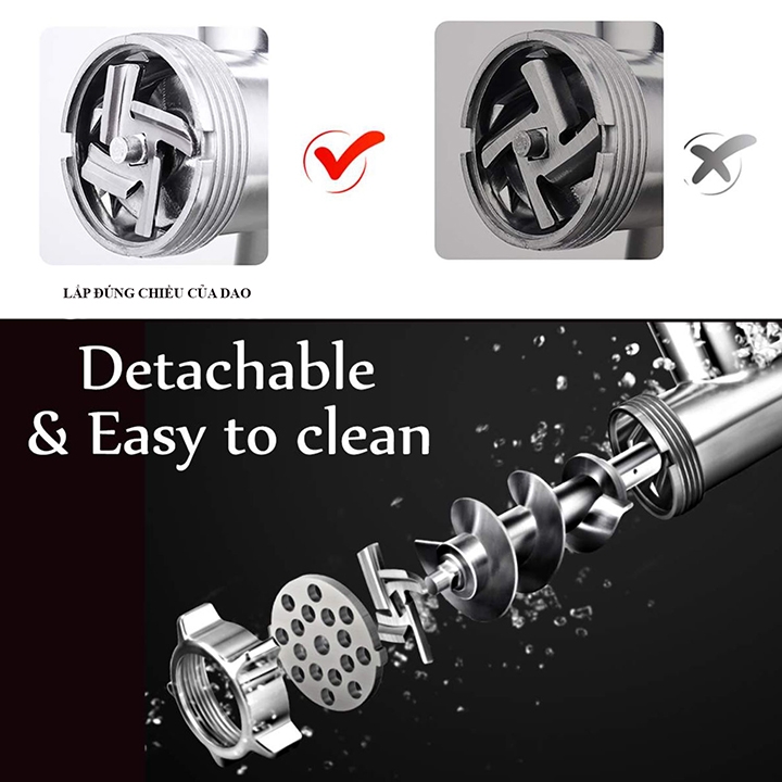 Máy đùn thịt công nghiệp SOKANY 3200W xay thịt đa năng nhồi xúc xích, lạp xưởng