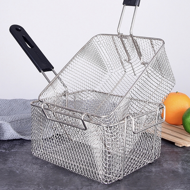 Rổ chiên nhúng điện, vợt chiên DORON chất liệu inox dày dặn chắc chắn