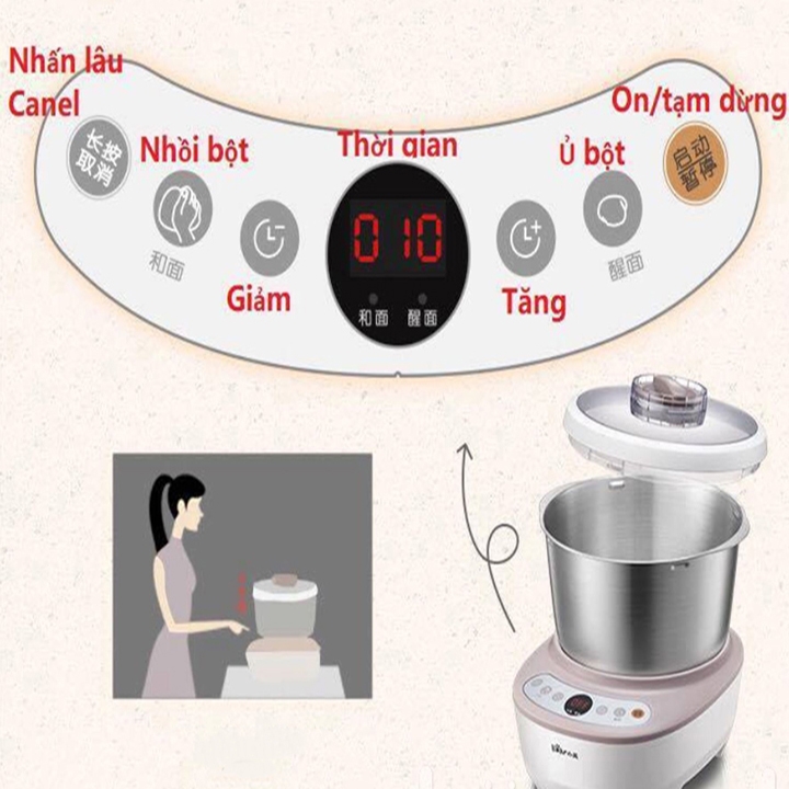Máy nhồi trộn bột tự động BEAR HMJ-A50B1 (5L) chính hãng giá tốt