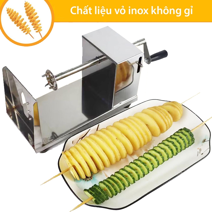 Máy cắt lốc xoáy khoai tây DORON inox không rỉ, sạch sẽ, tiện lợi