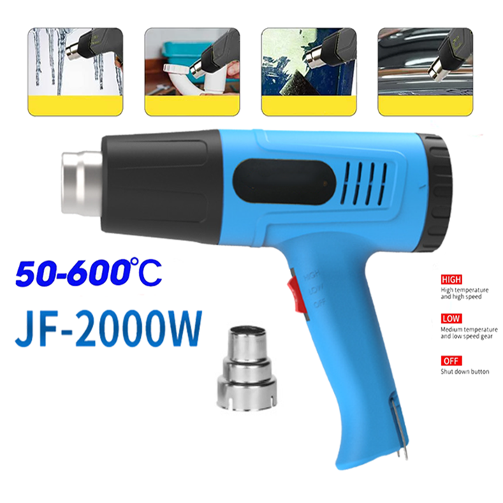 Máy khò nhiệt, thổi màng co 2000W JFTOOIS đóng gói hàng hóa, dán decal
