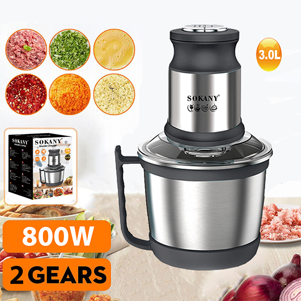 Máy xay thịt SOKANY SK-7027/800W 3L Inox xay thực phẩm siêu mạnh bền bỉ