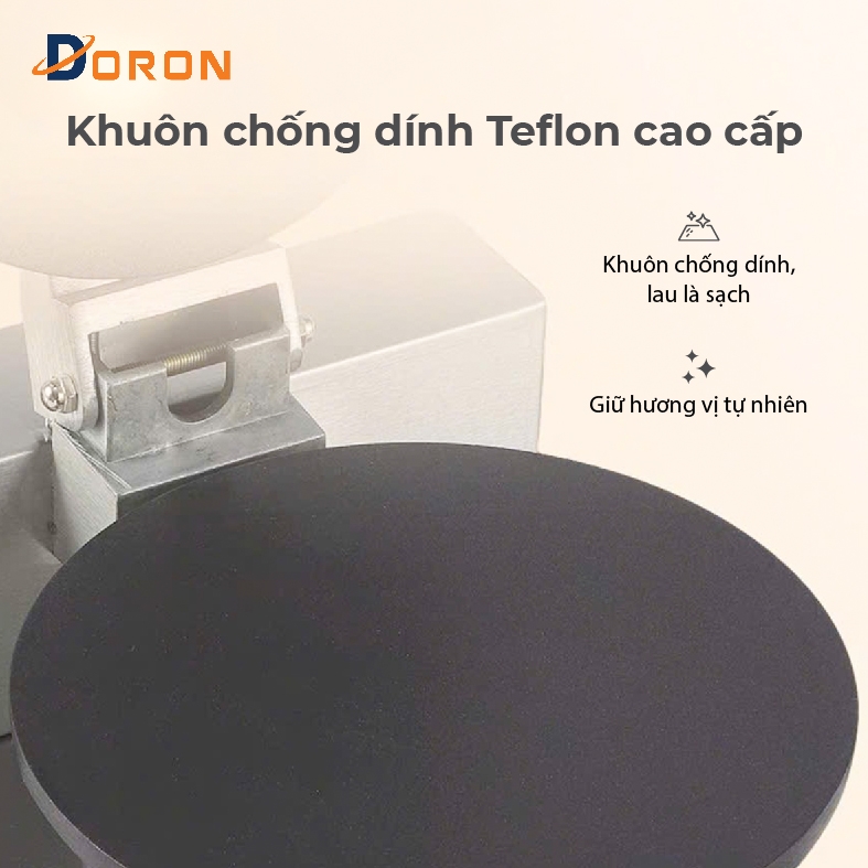 Máy làm bánh tráng công nghiệp DORON 2 mặt trơn, làm bánh quế cuộn công nghiệp