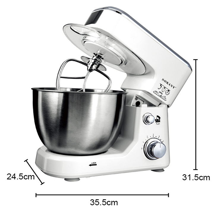 Máy đánh trứng trộn bột SOKANY SC-209 âu trộn 4L 800W đánh kem, nhào bột