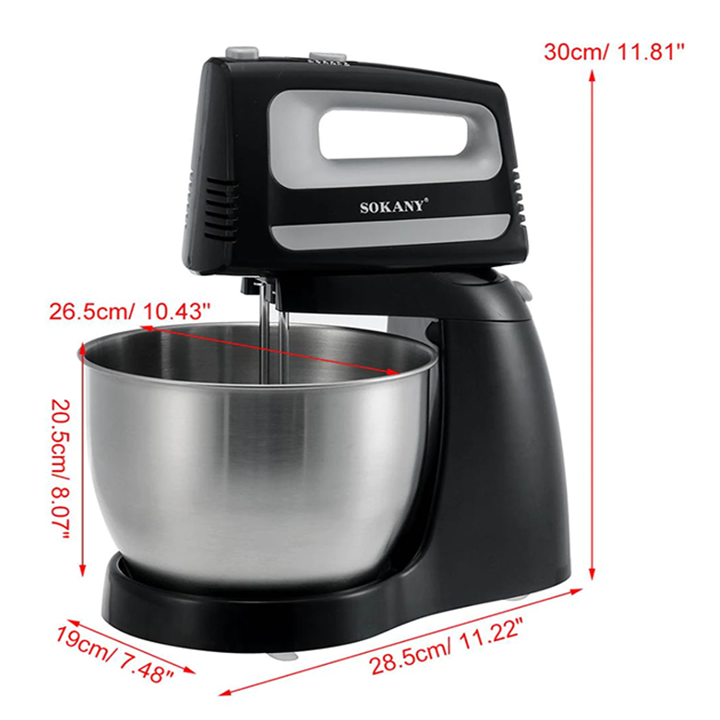 Máy đánh trứng, trộn bột để bàn SOKANY SK-6622 dung tích 3.5L 400W