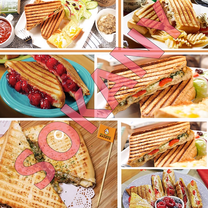 Máy nướng bánh mì SOKANY 750W đa năng nướng thịt, rán trứng, xúc xích…